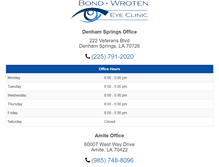 Tablet Screenshot of bondwroteneyeclinic.com